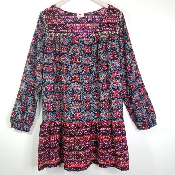 One Clothing Paisley Boho Tunic Dress M - Picture 1 of 6